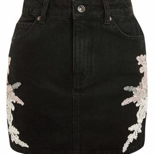 Topshop Skirts - NWT TOPSHOP Lace Applique Denim Skirt Size 8 Topshop Skirts - NWT TOPSHOP Lace Applique Denim Skirt Size 8